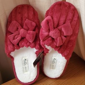 Dark red slippers